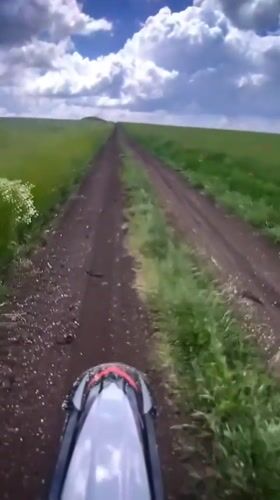 Motorcyclist performs stunts on rural roads near Stara Zagora