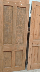 Reclaimed wooden doors stored in Swindon facility
