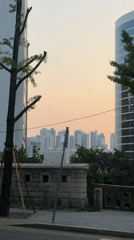 Seoul restaurant worker prepares temaki sushi under orange skies