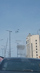 Lagos morning traffic and construction activity captured April 30