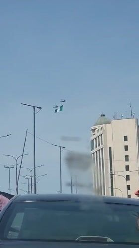 Lagos morning traffic and construction activity captured April 30