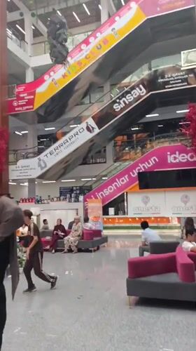 Inside Jizzakh's Kok Saroy mall and its supermarket