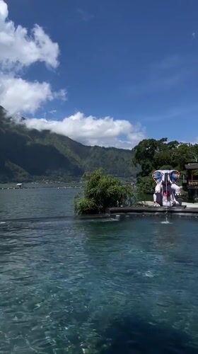 Morning scenes captured at Kintamani infinity pool resort