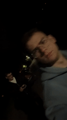 Two people filmed at night in Plovdiv, Bulgaria