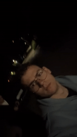 Two people filmed at night in Plovdiv, Bulgaria