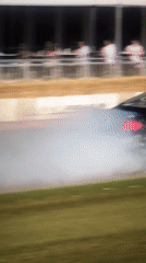 Race cars perform burnout demonstrations for crowds in Montenegro