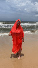 Colorful cover-ups meet choppy waves at Mũi Né beach