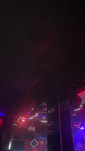 Neon-lit nightclub night in Amman, Jordan