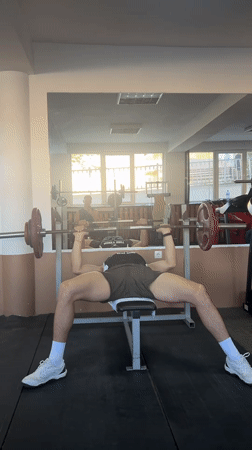 Man conducts bench press workout at Zlatograd gym
