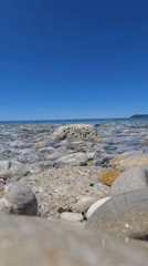 Peaceful coastal moments captured on Montenegro's pebble beach