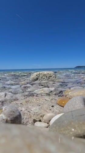 Peaceful coastal moments captured on Montenegro's pebble beach
