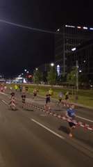 Nighttime running race held in Wrocław streets