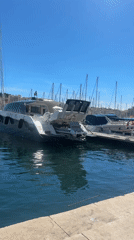 European Harbor City Life Documented During Midday Hours