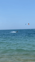 Kitesurfers out on a calm, sunny morning in Nha Trang
