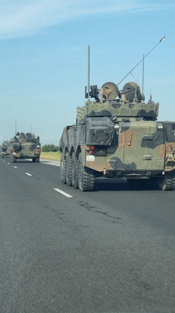 Italian military convoy spotted on Bulgarian highway