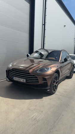 Bronze Aston Martin DBX spotted parked in Plovdiv