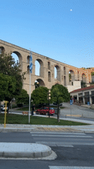 Historic Kamares aqueduct documented from multiple angles in Kavala