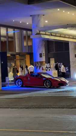 Red Ferrari spotted at FIFA Congress venue in Vancouver