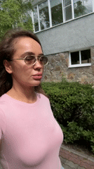 Woman documents park visit with selfies in Duvankul, Russia