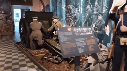 Inside a military history museum in Viimsi, Estonia