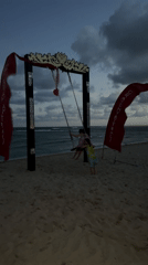Morning beach scene captured with outrigger canoe in Indonesia