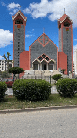 Church with twin clock towers documented in Bar, Montenegro