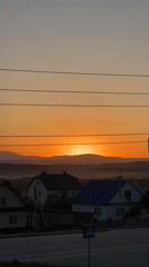 Golden hour cycling and residential scenes captured across rural area