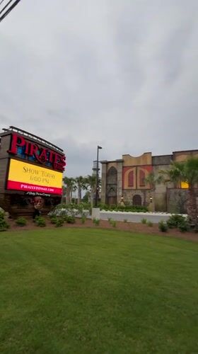 Pirates Voyage theater documented in evening video footage
