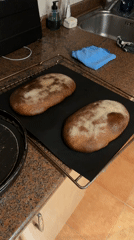 Person prepares sugared dough for baking in Benasque, Spain