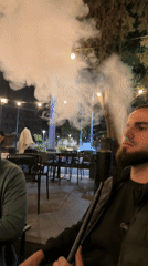 Evening hookah bar gathering documented by multiple witnesses
