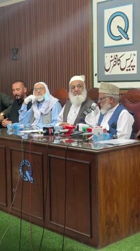 Press conference at Quetta Press Club with religious and community figures