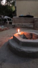 Lazy afternoon at an outdoor fire pit spot in Leh