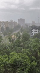 Heavy rain reduces visibility across Plovdiv, Bulgaria