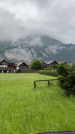 Early morning village life documented in Hüsen, Switzerland