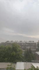 Heavy rainstorm rolls through Gladzor on a July afternoon