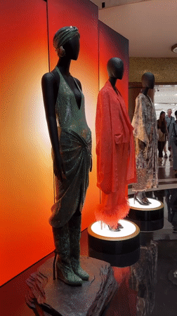 Fashion displays and retail scenes documented across Milan