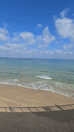 Early morning beach activities captured in Tel Aviv waters