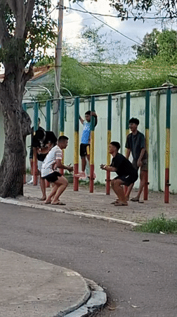 Outdoor fitness and street life at a Lhokseumawe recreational area