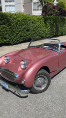 Pink vintage convertible spotted on Surrey street