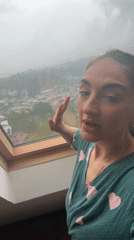Morning domestic moments captured in rainy Sochi home