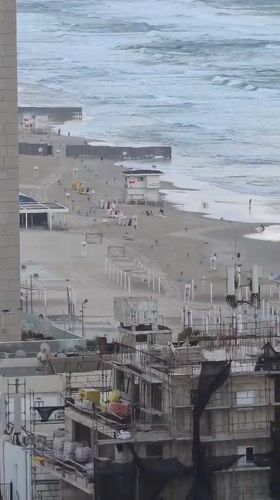 Early morning coastal observations and cat sighting in Bat Yam