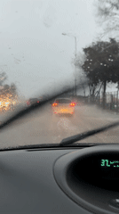 Heavy rainstorm causes road flooding in Varna, Bulgaria