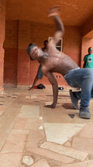 Young men perform breakdancing, group routines in Kuru Karama