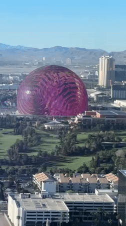 Translucent purple sphere structure spotted in Las Vegas