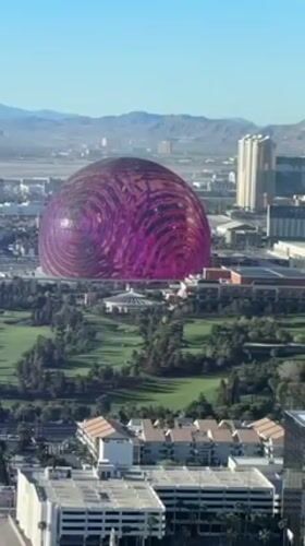 Translucent purple sphere structure spotted in Las Vegas