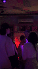 Evening nightlife scenes documented across Krasnoyarsk bar district