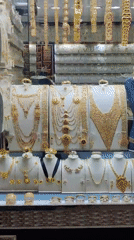 Gold jewelry displays documented at Jeddah souk store