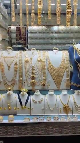 Gold jewelry displays documented at Jeddah souk store