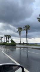 Rainy drive through Alanya captured on video