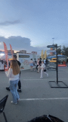Street festival in Ufa, Russia at dusk